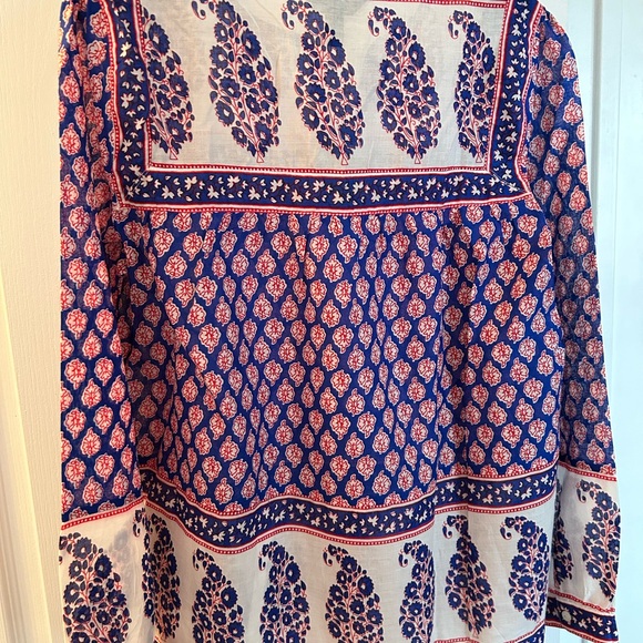 NWT J Crew style# F0871 mixed paisley popover top - Picture 2 of 3